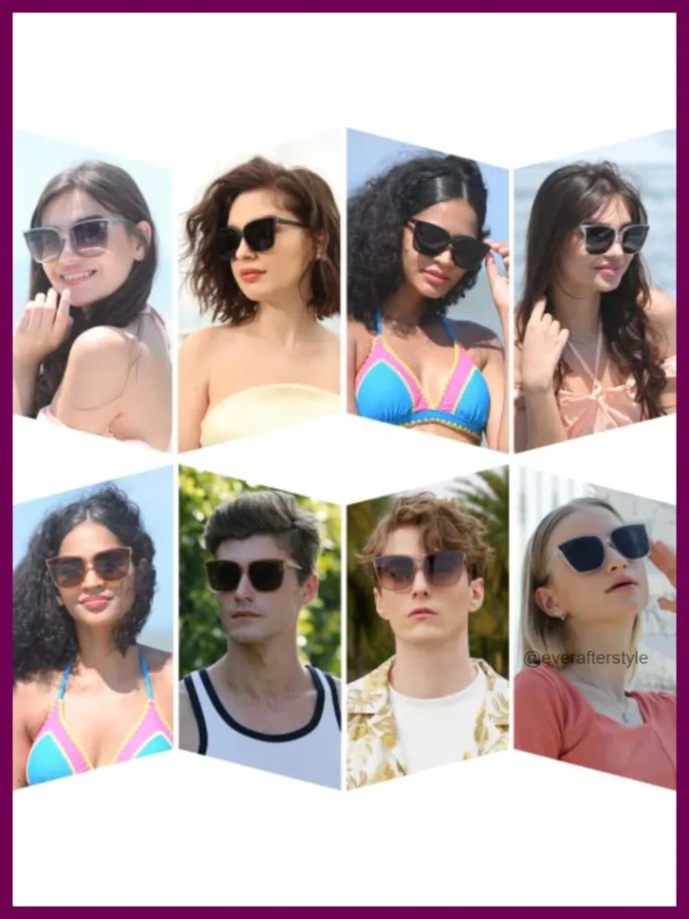 Retro Oversized Square Sunglasses UV400 Protection TR90 Frame Unisex